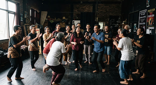 Kelas rutin komunitas, sesi olah vokal
